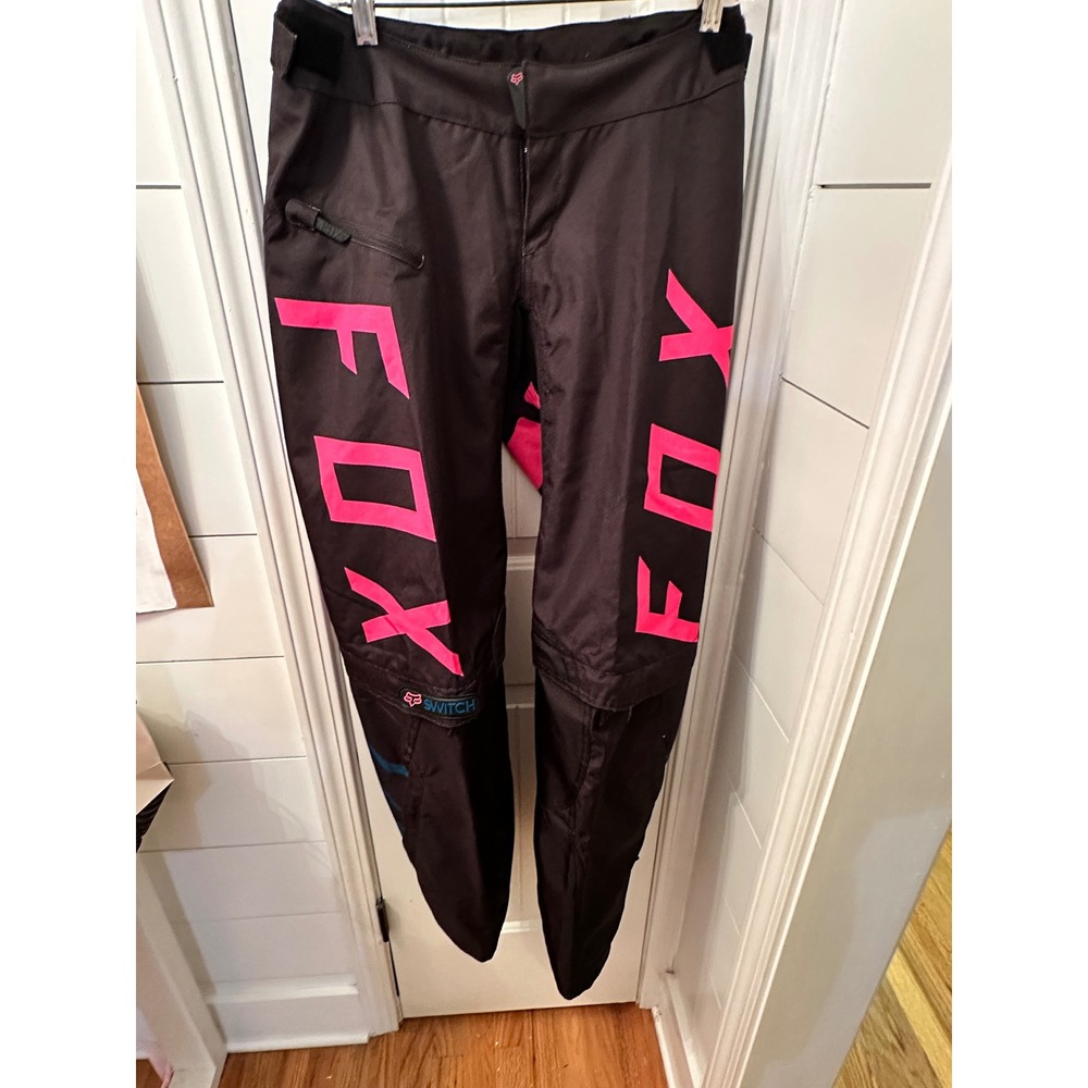 Fox Racing Switch Womens Motocross Pants Black Pink Blue Size 8 MX Riding Gear